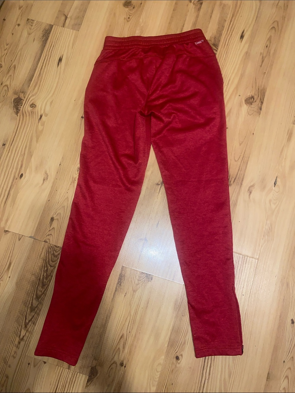 adidas Red Track Joggers with White Logo - Picture 3 of 4